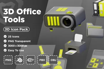 Tools Office 3D Icon Pack