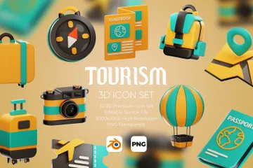Tourism 3D Icon Pack