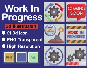 Trabajo en progreso Paquete de Icon 3D