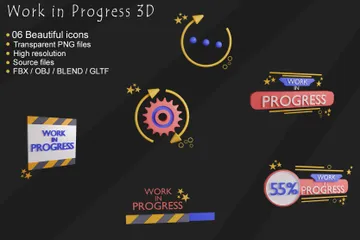 Trabajo en progreso Paquete de Icon 3D