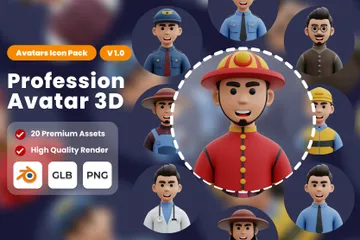 Avatar de trabajo y profesión Paquete de Icon 3D