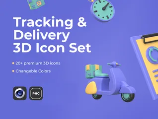 Tracking And Delivery 3D Illustration Pack