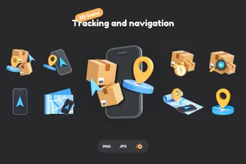 Tracking And Navigation 3D Icon Pack