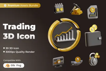 Trading 3D Icon Pack
