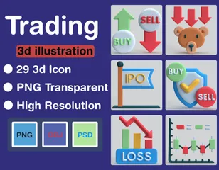 Trading 3D Icon Pack