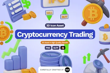 Trading de crypto-monnaie Pack 3D Icon