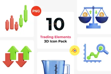 Trading Elements 3D Icon Pack