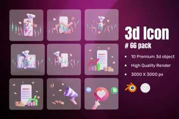 Commerce en ligne Pack 3D Icon