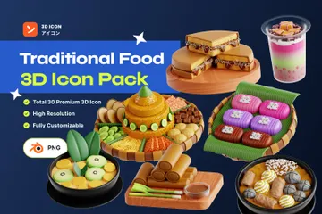 Traditional Food 3D Icon Pack