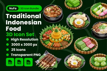 Traditional Indonesian Food 3D Icon Pack