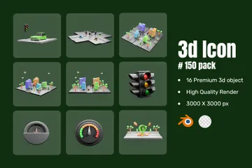 Traffic 3D Icon Pack