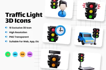 Traffic Light 3D Icon Pack