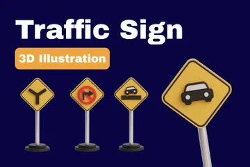 Traffic Sign 3D Icon Pack