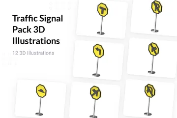 Traffic Signal 3D Illustration Pack
