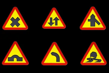Traffic Warning Sign 3D Icon Pack