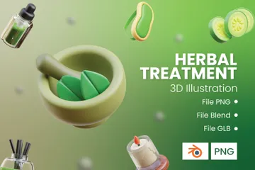 Traitement à base de plantes Pack 3D Icon