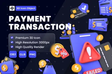 Transaccion de pago Paquete de Icon 3D
