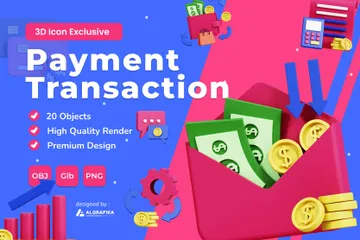 Transaction de paiement Pack 3D Icon