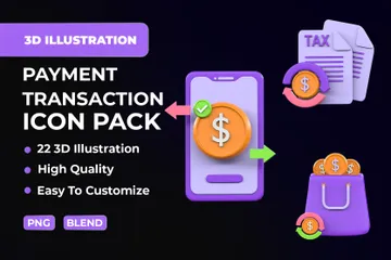 Transaction de paiement Pack 3D Icon