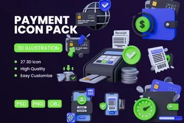 Transaction de paiement Pack 3D Icon