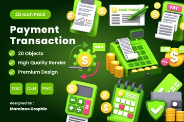 Transaction de paiement Pack 3D Icon