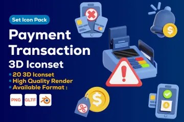 Transaction de paiement Pack 3D Icon