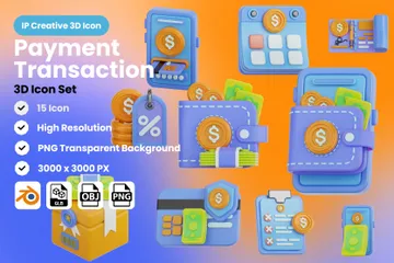 Transaction de paiement Pack 3D Icon