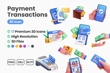 Transaction de paiement Pack 3D Icon