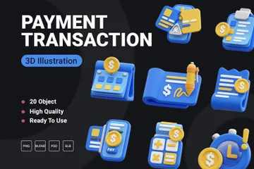 Transaction de paiement Pack 3D Icon