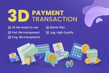 Transaction de paiement Pack 3D Icon