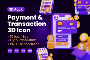 Transaction de paiement Pack 3D Icon