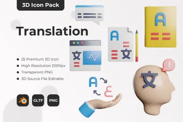 Translation 3D Icon Pack