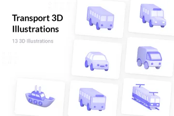 Transport 3D Icon Pack