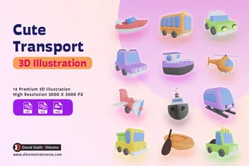 Transport 3D Icon Pack