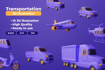 Transport 3D Icon Pack