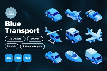 Transport bleu Pack 3D Icon