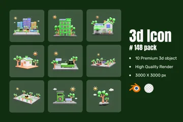 Transportstation 3D Icon Pack