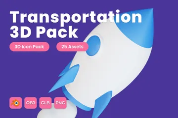 Transportation 3D Icon Pack