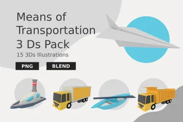 Transportation 3D Icon Pack