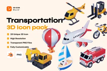 Transportation 3D Icon Pack