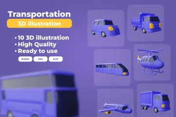交通機関 3D Iconパック