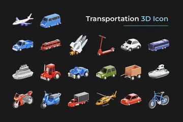 Transportation 3D Icon Pack