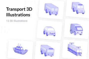 Transporte Pacote de Icon 3D