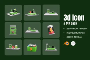 Transportstation 3D Icon Pack
