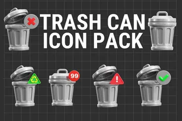 Trash Can 3D Icon Pack