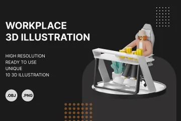 Travailler, s'épanouir ensemble Pack 3D Illustration