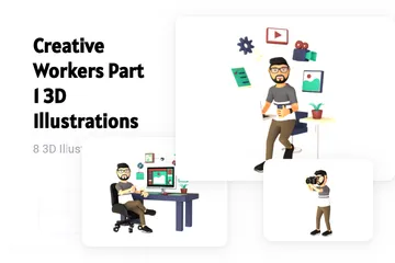 Travailleurs créatifs, partie 1 Pack 3D Illustration