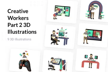 Travailleurs créatifs, partie 2 Pack 3D Illustration