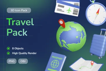 Travel 3D Icon Pack