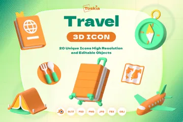 Travel 3D Icon Pack